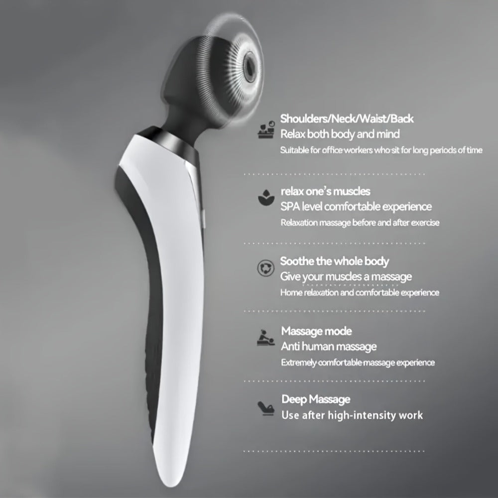 Wireless Stick Massager for Full Body, Portable Rechargeable Personal Massager for Neck, Back, Shoulder