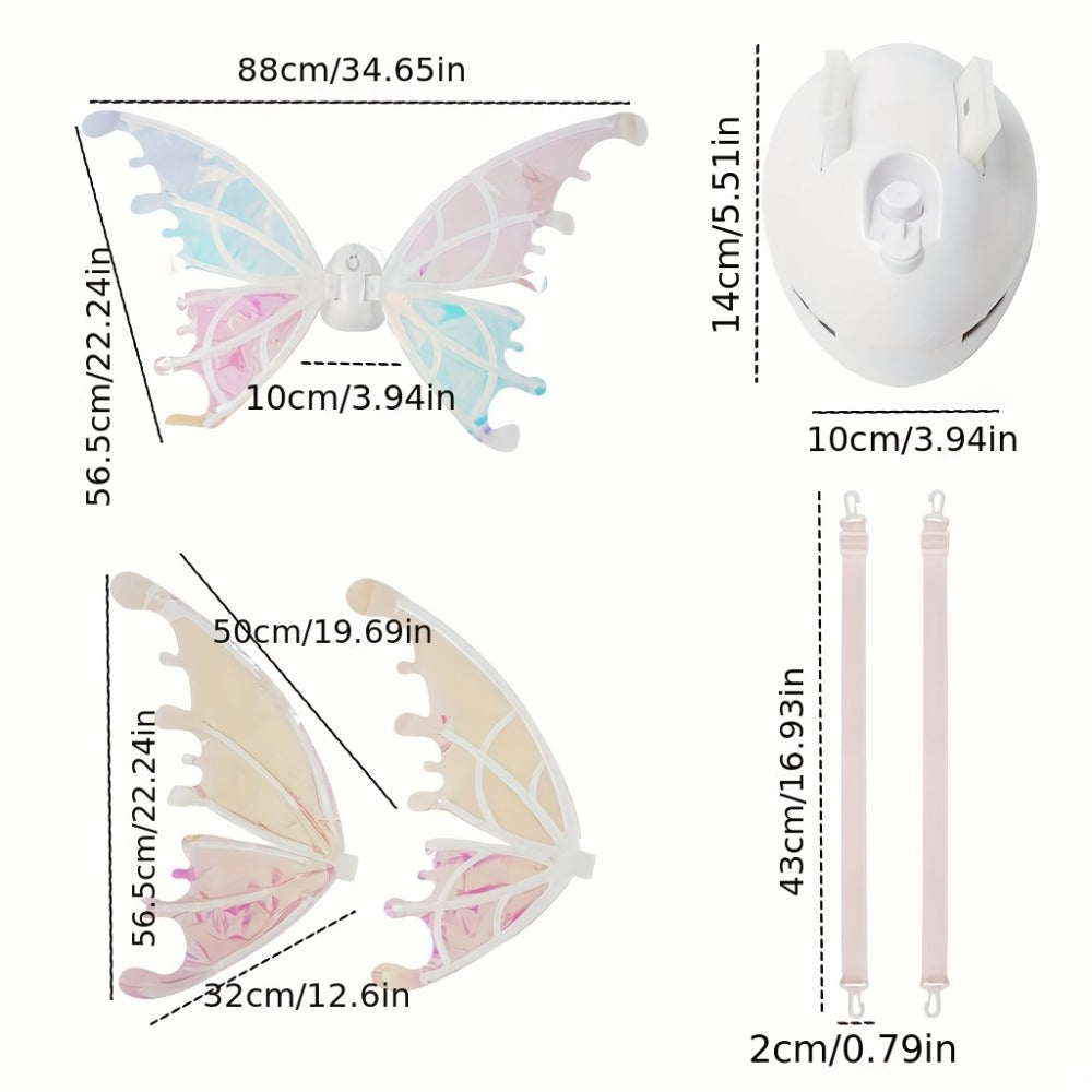 LED Butterfly Wings Glow in the Dark, Motion Sensor & Music Activated Color Changing Lights, Magical Costume Wings for Girls & Women
