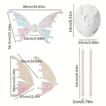 LED Butterfly Wings Glow in the Dark, Motion Sensor & Music Activated Color Changing Lights, Magical Costume Wings for Girls & Women
