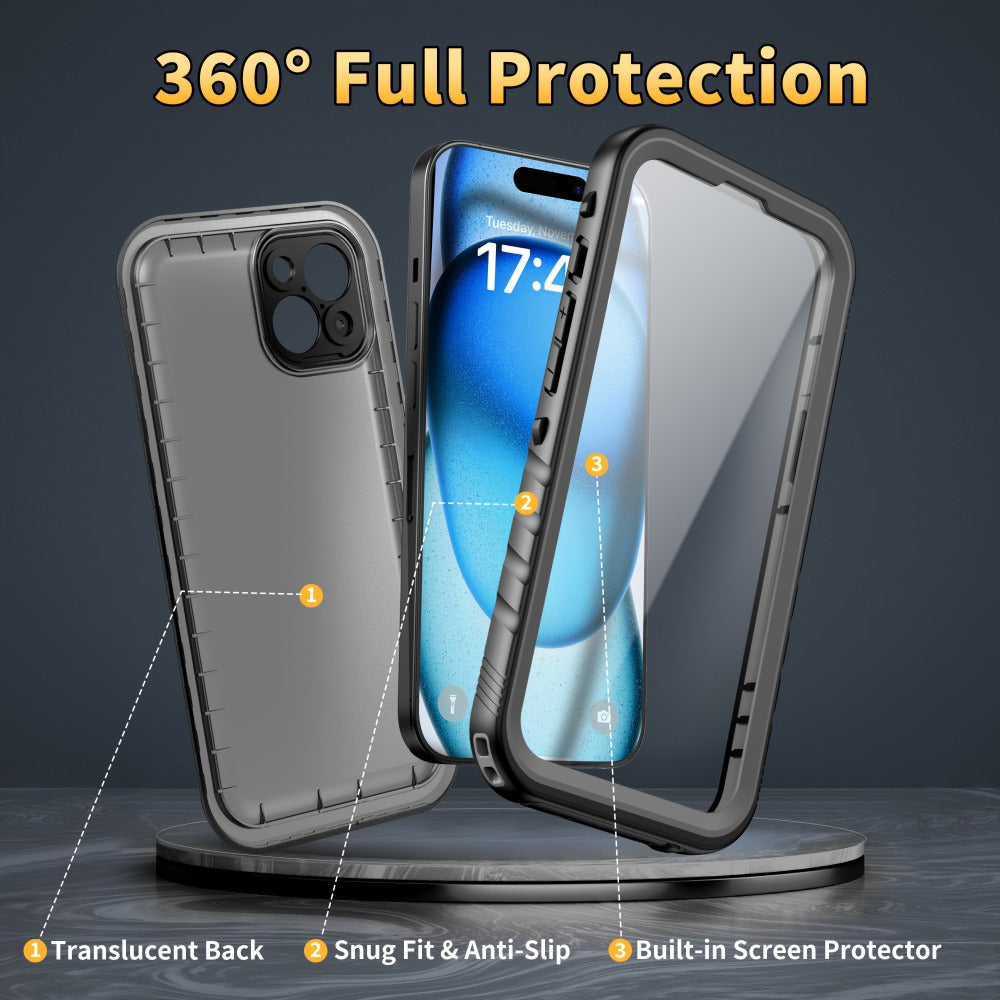 iPhone Case Built-In 9H Tempered Glass Screen Protector 360 Full Body Shockproof Dustproof for an Everyday Personal Care Routine