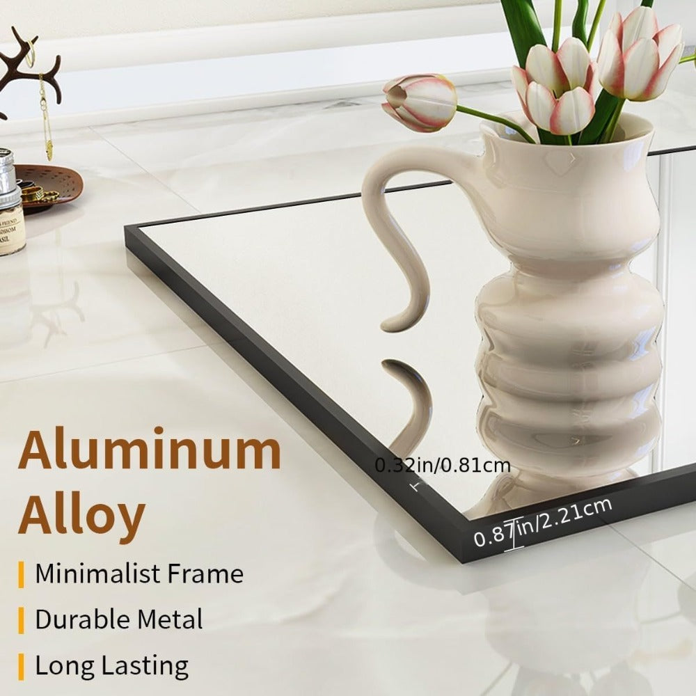 Full Length Mirror Floor Mirror with Stand, Aluminum Alloy Frame Full Body Mirror, Standing Hanging or Leaning Against Wall for Bedroom