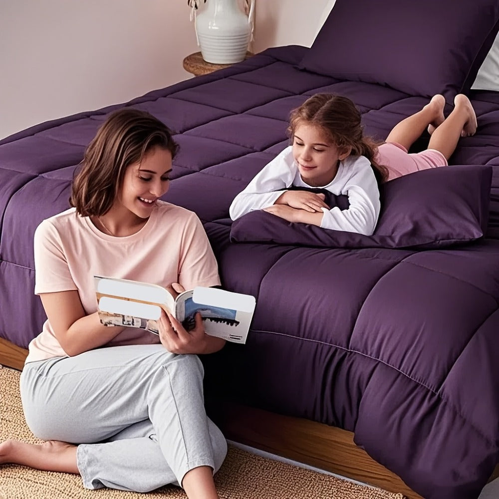 Comforter Set 7-Piece Bed in a Bag Queen King Full Soft Microfiber Down Alternative Comforter Fitted Sheet Flat Sheet Pillow Shams