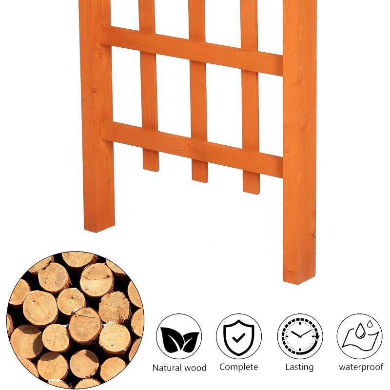 Teak Wood Pergola Arbor 85" Wedding Arch Garden Climbing Trellis for Garden, Patio and Yard Use