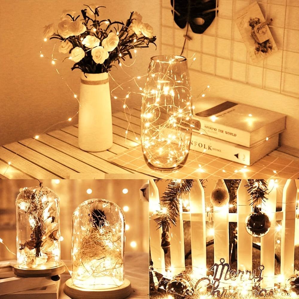 Fairy Lights Battery Operated with Batteries Included, 6.5ft 20 LED Silver Wire Mini String Lights