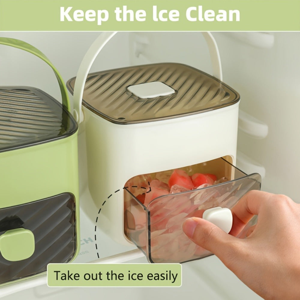 Ice Cube Tray with Lid 48 Compartment Stackable Double Layer Food Grade Plastic Ice Mold for Home Cooking, Dining and Outdoor Meals