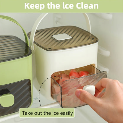 Ice Cube Tray with Lid 48 Compartment Stackable Double Layer Food Grade Plastic Ice Mold for Home Cooking, Dining and Outdoor Meals