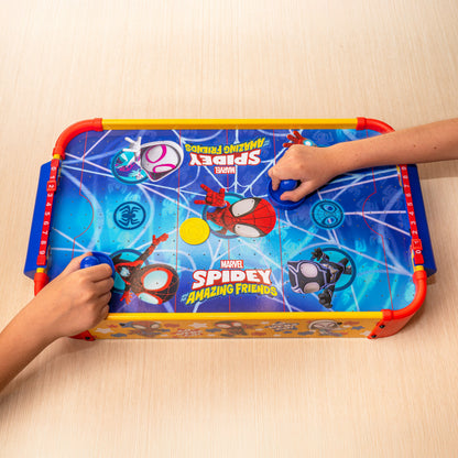 Kids Tabletop Air Hockey Table Marvel Spidey and His Amazing Friends - Officially Licensed Wood Surface