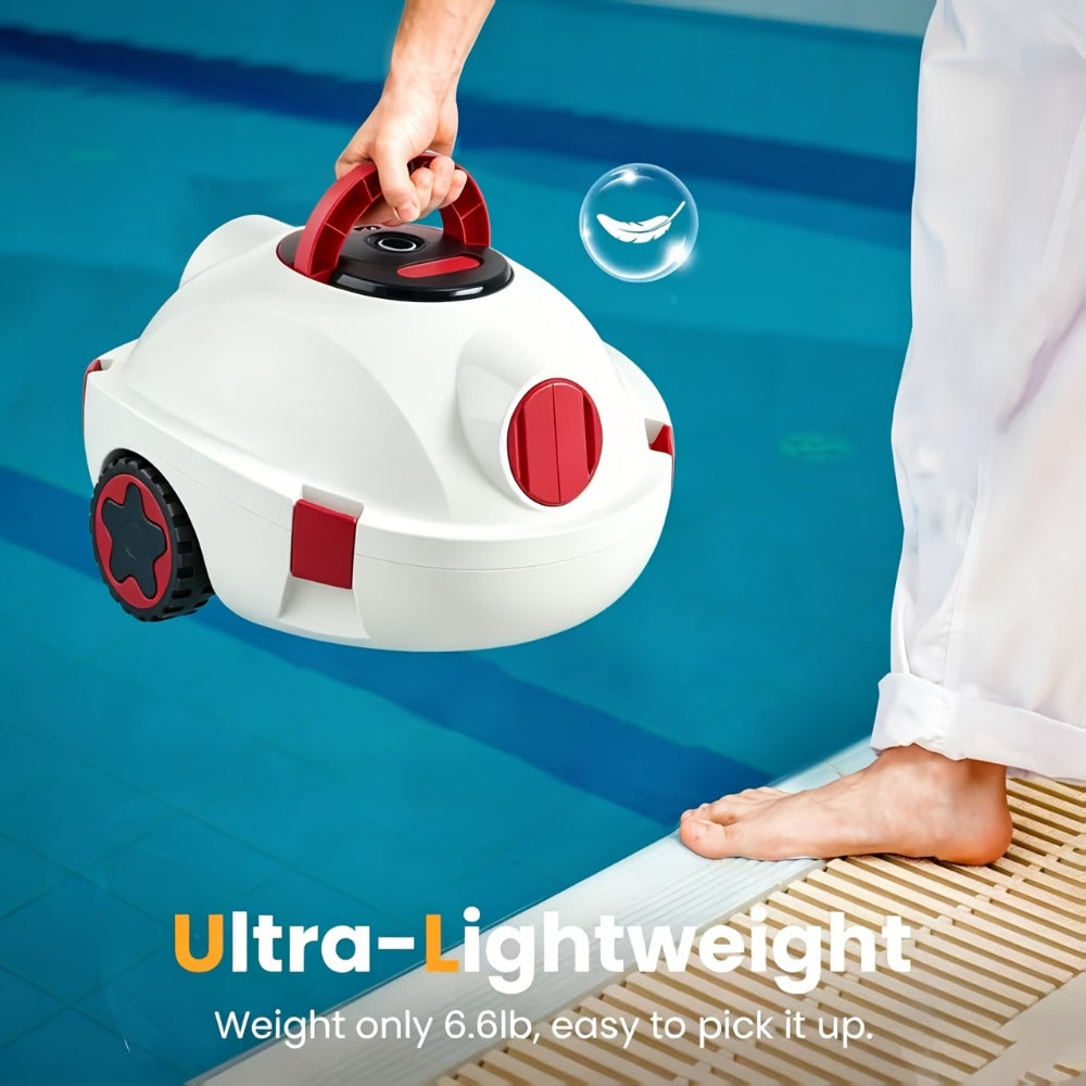 Cordless Robotic Pool Cleaner with 90-Min Runtime, Self-Parking Auto Vacuum, Floating Bracelet Retrieval