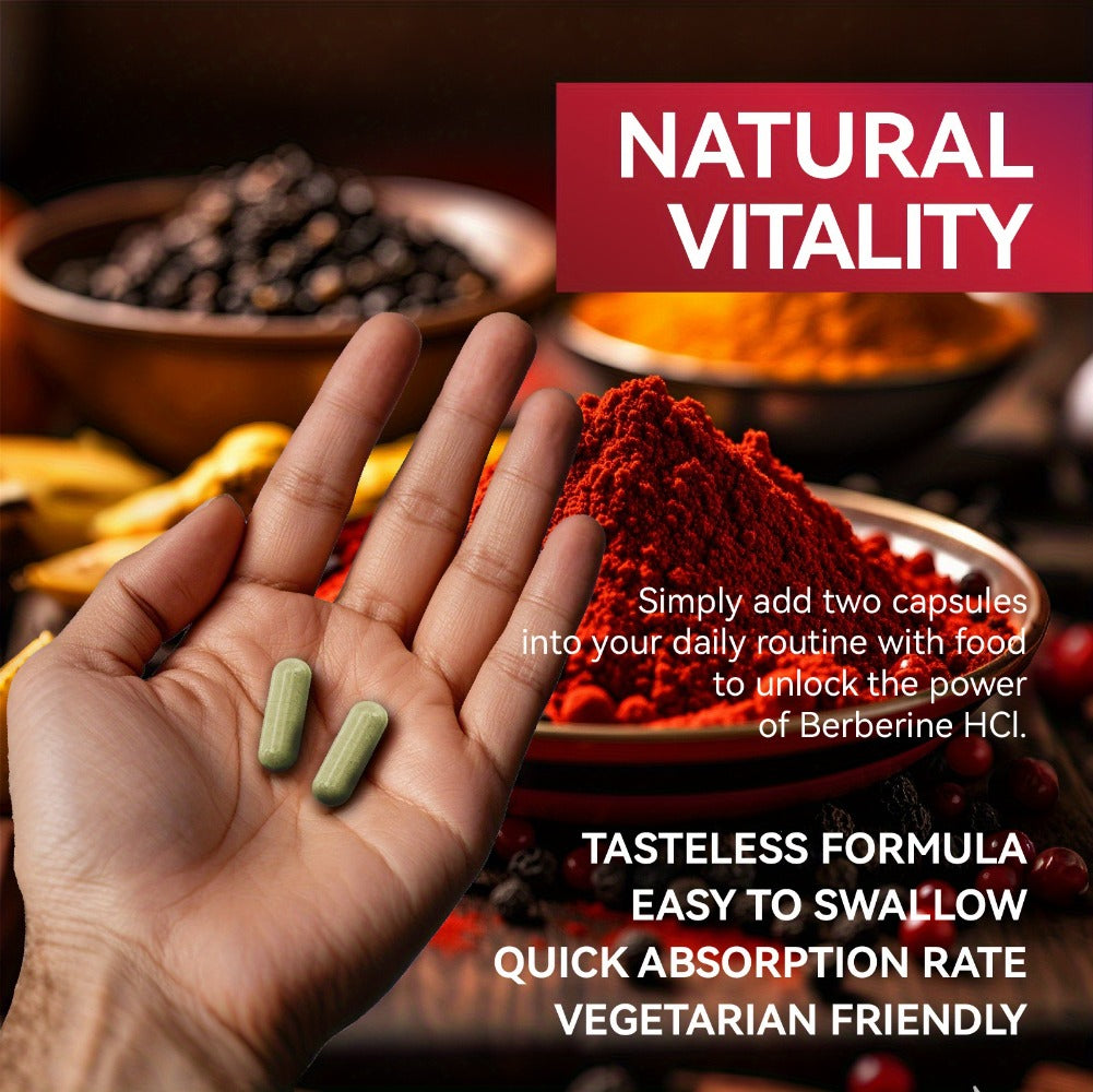 Berberine with Ceylon Cinnamon, Turmeric & Black Pepper, Premium Blood Sugar Support, Vascular Health & Digestive Wellness Capsules