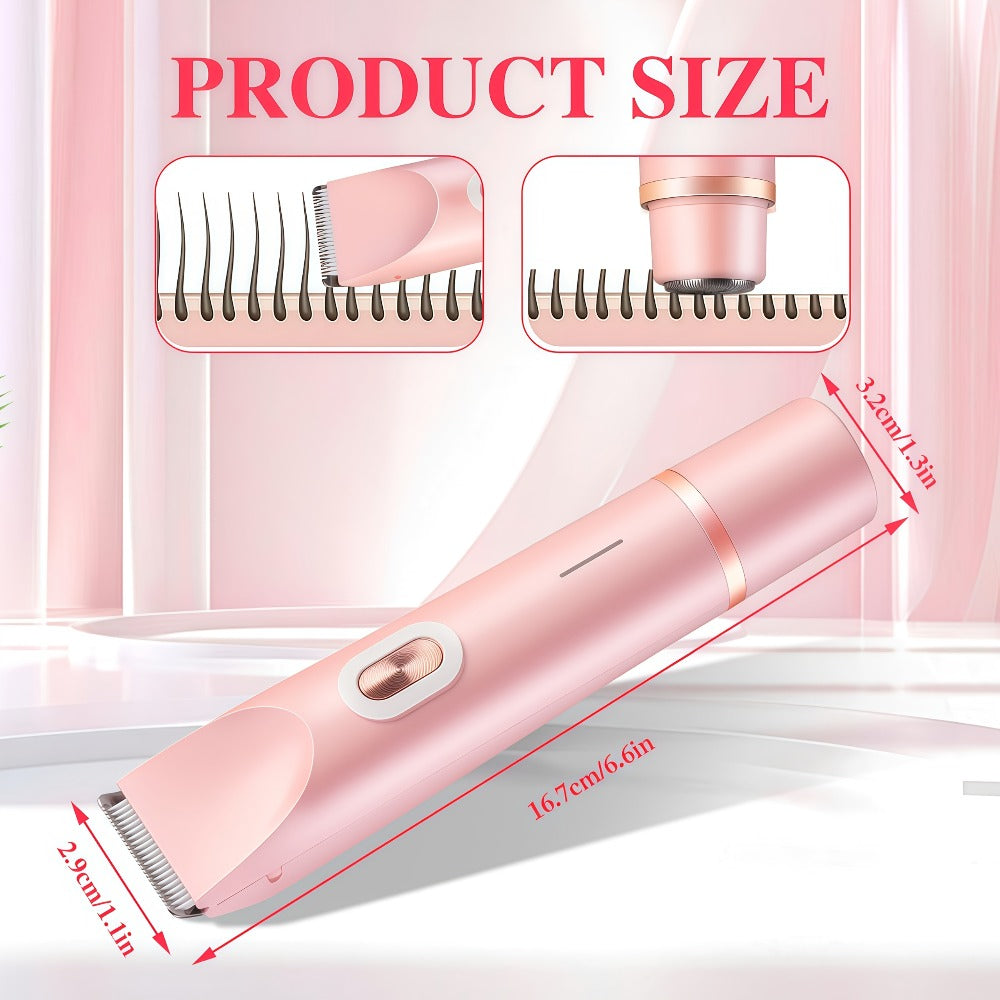 Bikini Trimmer for Women 2-in-1 Dual Head IPX7 Waterproof Electric Shaver Body Hair Trimmer Facial Hair Remover Bikini Underarm Leg Arm Face