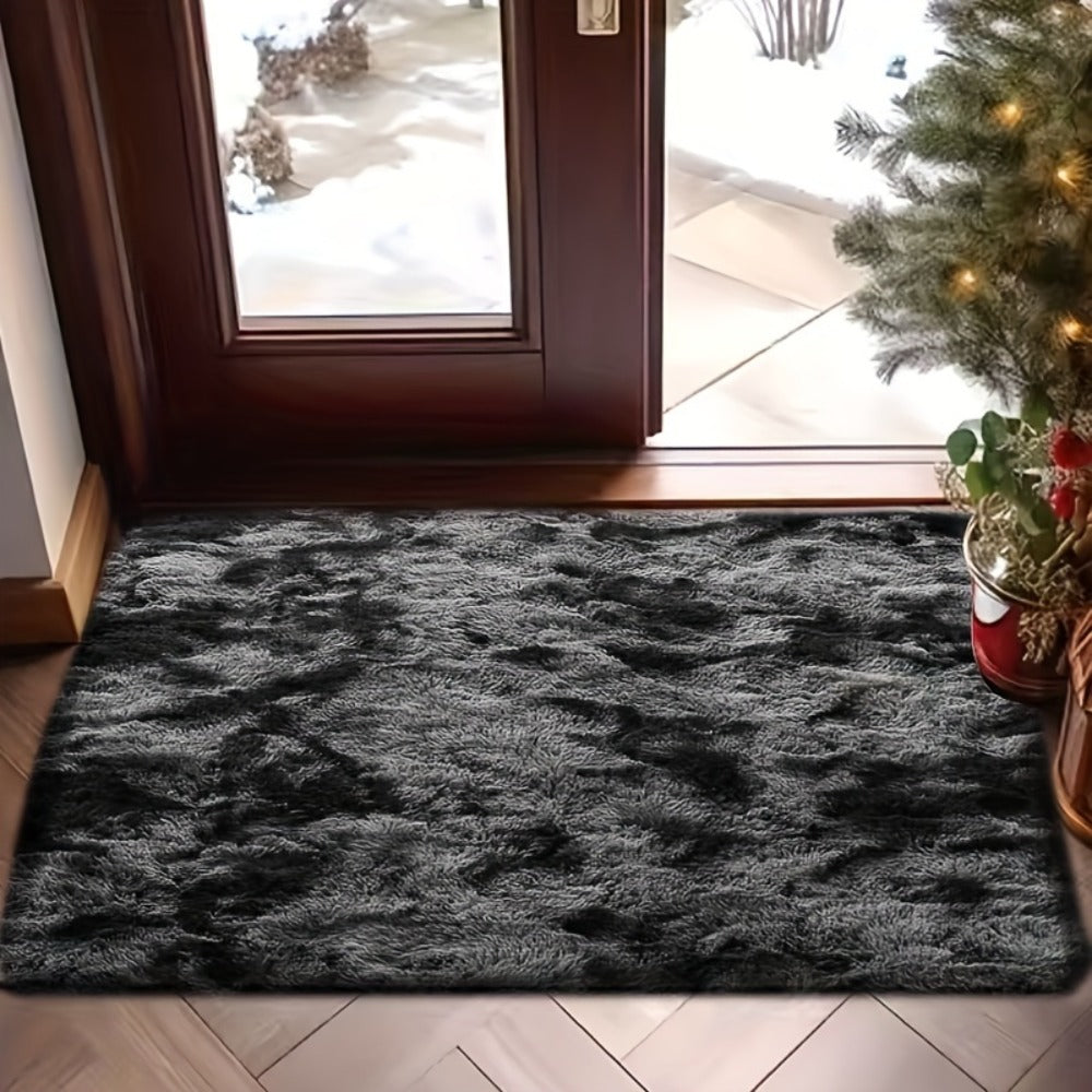 Area Rug Tie-Dye Polyester Plush Mat in Four Colors and Two Machine-Washable Sizes for Indoor Rooms