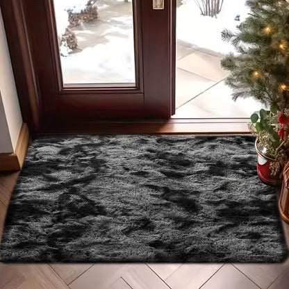 Area Rug Tie-Dye Polyester Plush Mat in Four Colors and Two Machine-Washable Sizes for Indoor Rooms