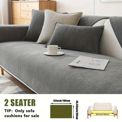 Sofa Cover Ribbed Chenille Stretch Panels for 1 to 4 Seats, Armrests or Cushions with Model-Specific Size and Color Options