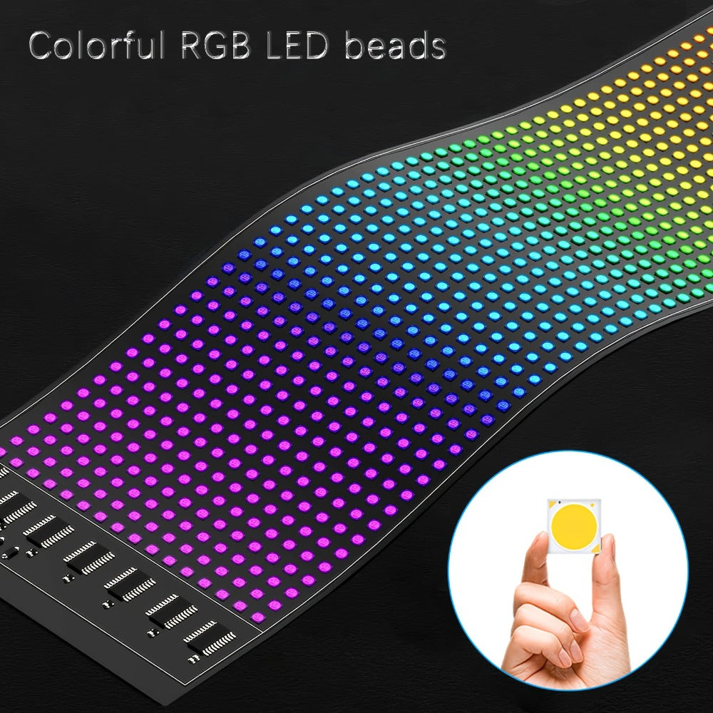 Flexible LED Display Screen Programmable Text & Animation, App & Remote Control, High-Definition RGB Matrix Panel for Any Curved Surface