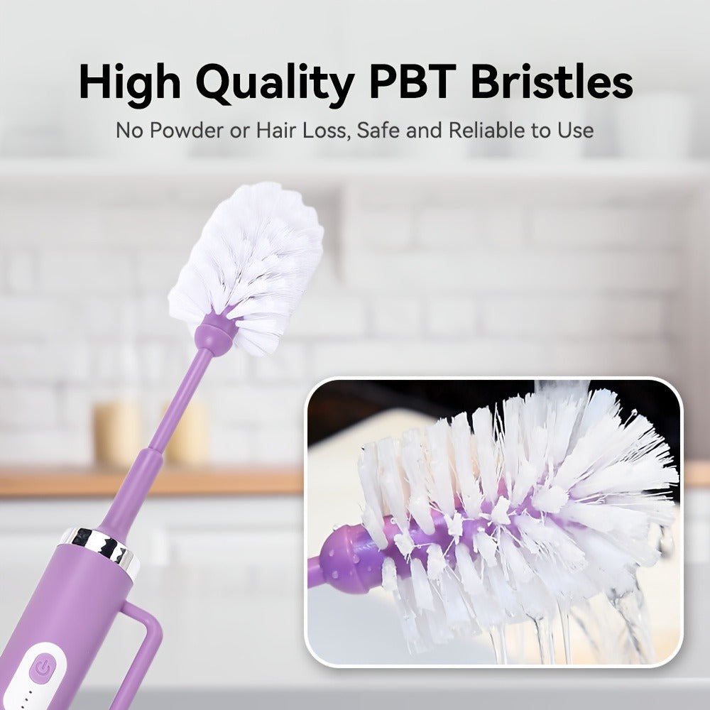 Electric Cup Scrubber Bottle Brush Cleaner, 2-Speed IPX6, Type-C Rechargeable, Deep Cleans 40oz Mugs