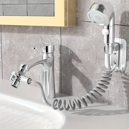 Faucet Extender Pull-Out Retractable Showerhead for Washbasin - Hot & Cold Compatible Hair Washing Sink Sprayer