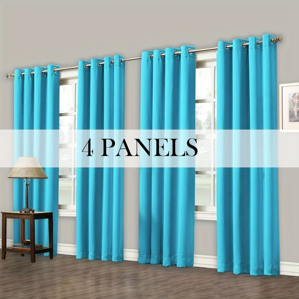 Grommet-Top Blackout Curtain Options in Nine Colors with Seven Width, Length or Panel-Count Labels