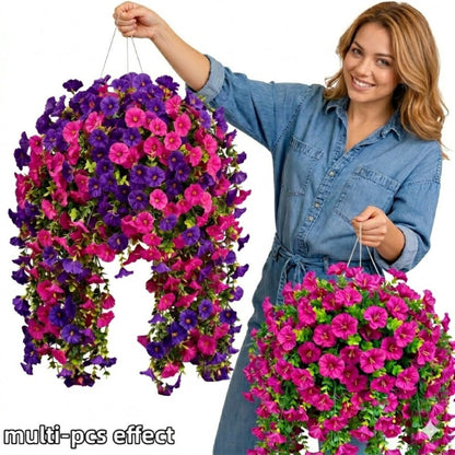 Artificial Rose Vine Hanging Garland 3pcs 216 Flowers – High-Density UV-Resistant Faux Rose Flower Vines with Realistic Roses & Foliage