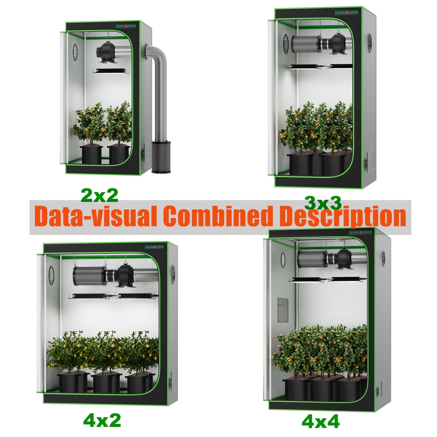 Grow Tent 1680D Thickened Mylar with Observation Window & Floor Tray, Pro-Grade Indoor Hydroponic Growing