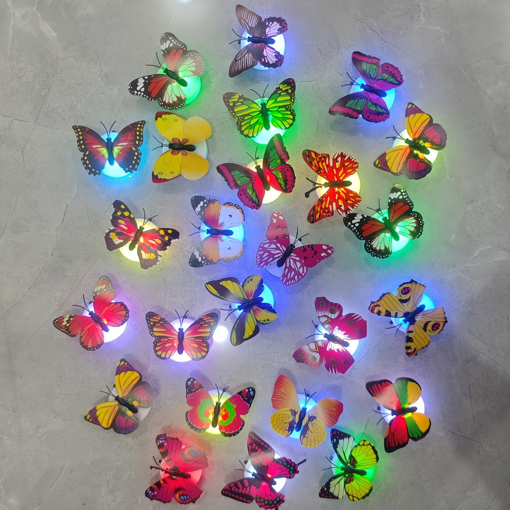 LED Butterfly Wall Stickers 30pcs 3D Glowing Butterfly Decorations Night Light Colorful Wall for Entryways, Bedrooms and Living Spaces