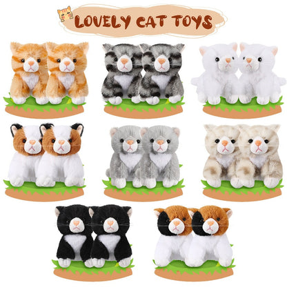 Kitten Stuffed Animal Plush Bulk 16 Pack 5 Inch, Assorted Cute Cat Plush Toys for Party Favors, Birthday Gifts