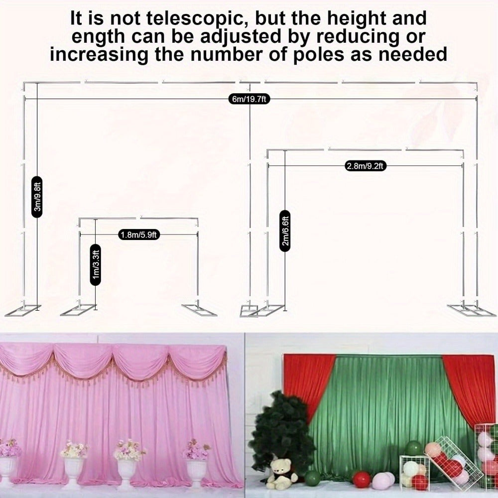 Pipe and Drape Backdrop Stand 10x20ft Heavy Duty Stainless Steel Portable Wedding Party Photography Background Support System with Base Kit