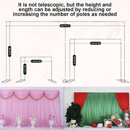 Pipe and Drape Backdrop Stand 10x20ft Heavy Duty Stainless Steel Portable Wedding Party Photography Background Support System with Base Kit