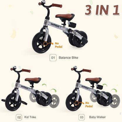 3-in-1 Foldable Toddler Tricycle Balance Bike with Detachable Pedals with the Listed Color, Size or Set Options for Everyday Use
