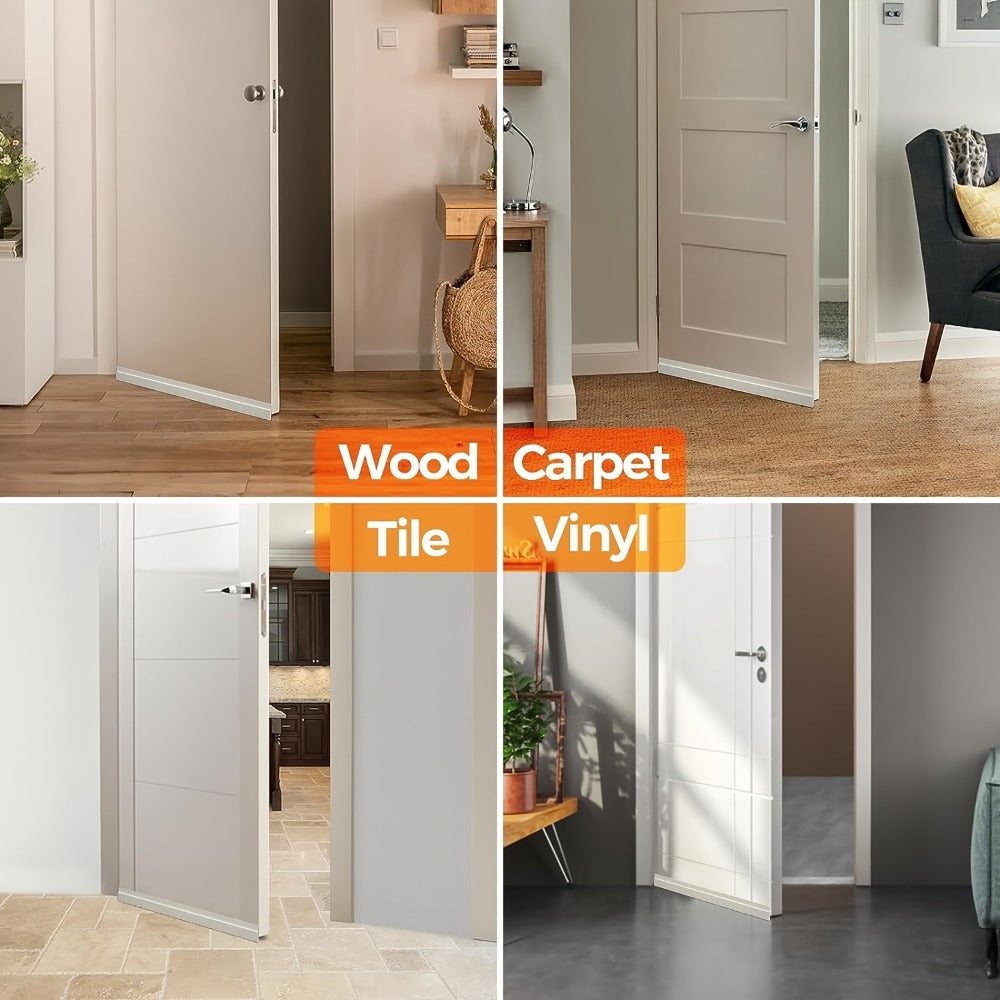 Door Draft Stopper Silicone Under Door Sweep Weather Stripping 39 Inch Strong Adhesive 3-Layer Sound Insulation Noise Blocker Energy Saving