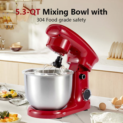 3-in-1 Stand Mixer 10-Speed Tilt-Head with Pulse - 5.5QT Stainless Steel Bowl Kitchen Mixer with Dough Hook