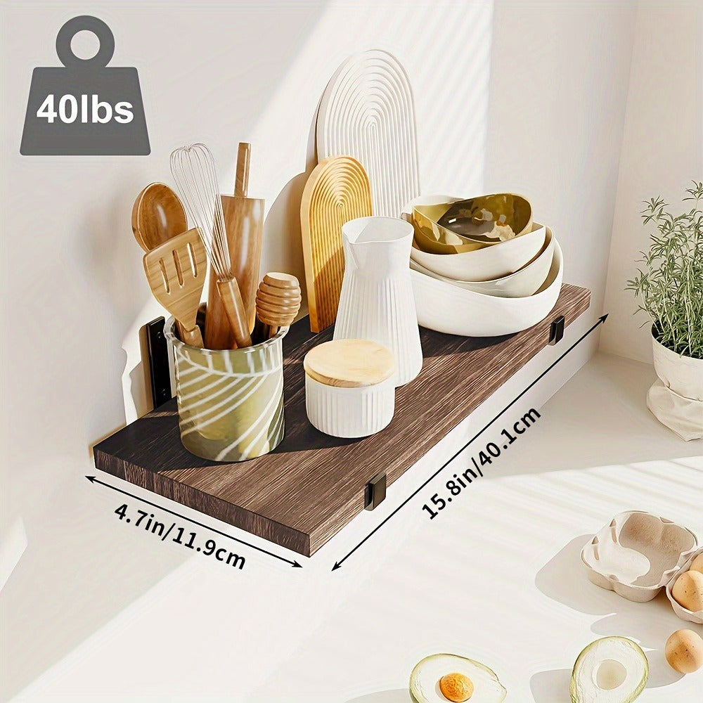 Floating Shelves Set of 5 Wall Mounted 4.7 Inch Tiered Display Shelves Vintage Style Wall Storage Rack for Bedroom, Living Room, Kitchen