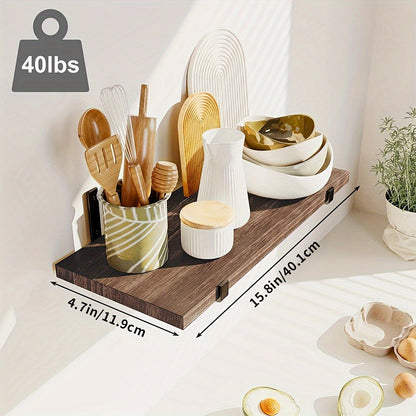 Floating Shelves Set of 5 Wall Mounted 4.7 Inch Tiered Display Shelves Vintage Style Wall Storage Rack for Bedroom, Living Room, Kitchen