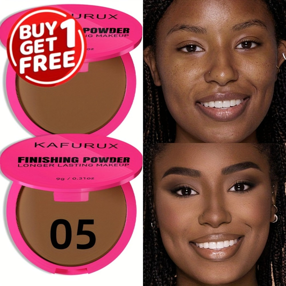 Pressed Powder Foundation 2 Pcs Set Waterproof Sweatproof Lightweight Buildable Coverage, for Makeup, Travel and Everyday Vanity Use