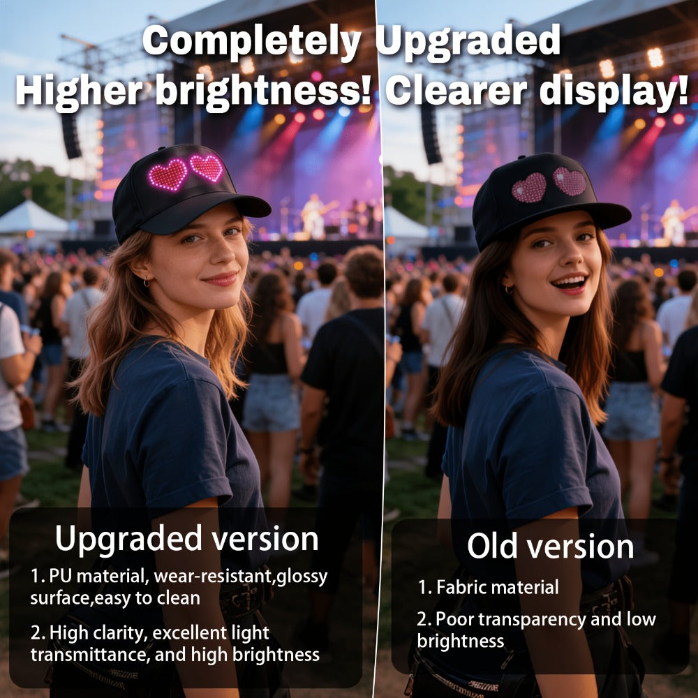 LED Party Hat App Controlled Programmable Light Up Hat, Custom Text Music Images for Rave Club Dance Halloween 4th of July Festival