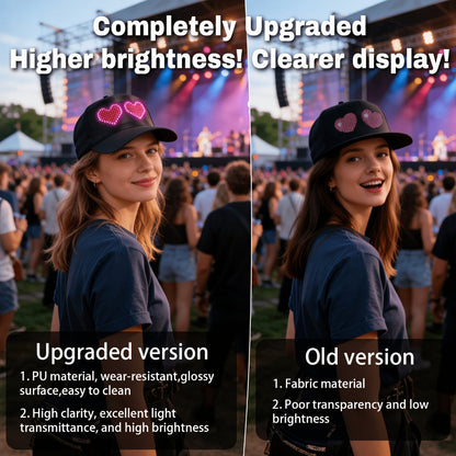 LED Party Hat App Controlled Programmable Light Up Hat, Custom Text Music Images for Rave Club Dance Halloween 4th of July Festival