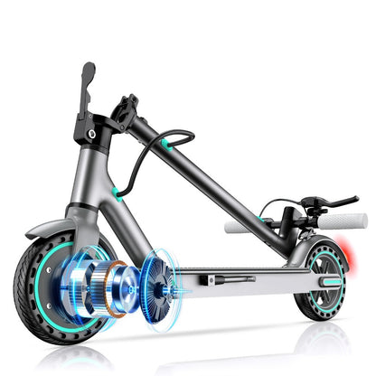 350W Foldable Electric Scooter for Adults 8.5 Inch Solid Tires 3-Speed LCD with the Listed Color, Size or Set Options for Everyday Use