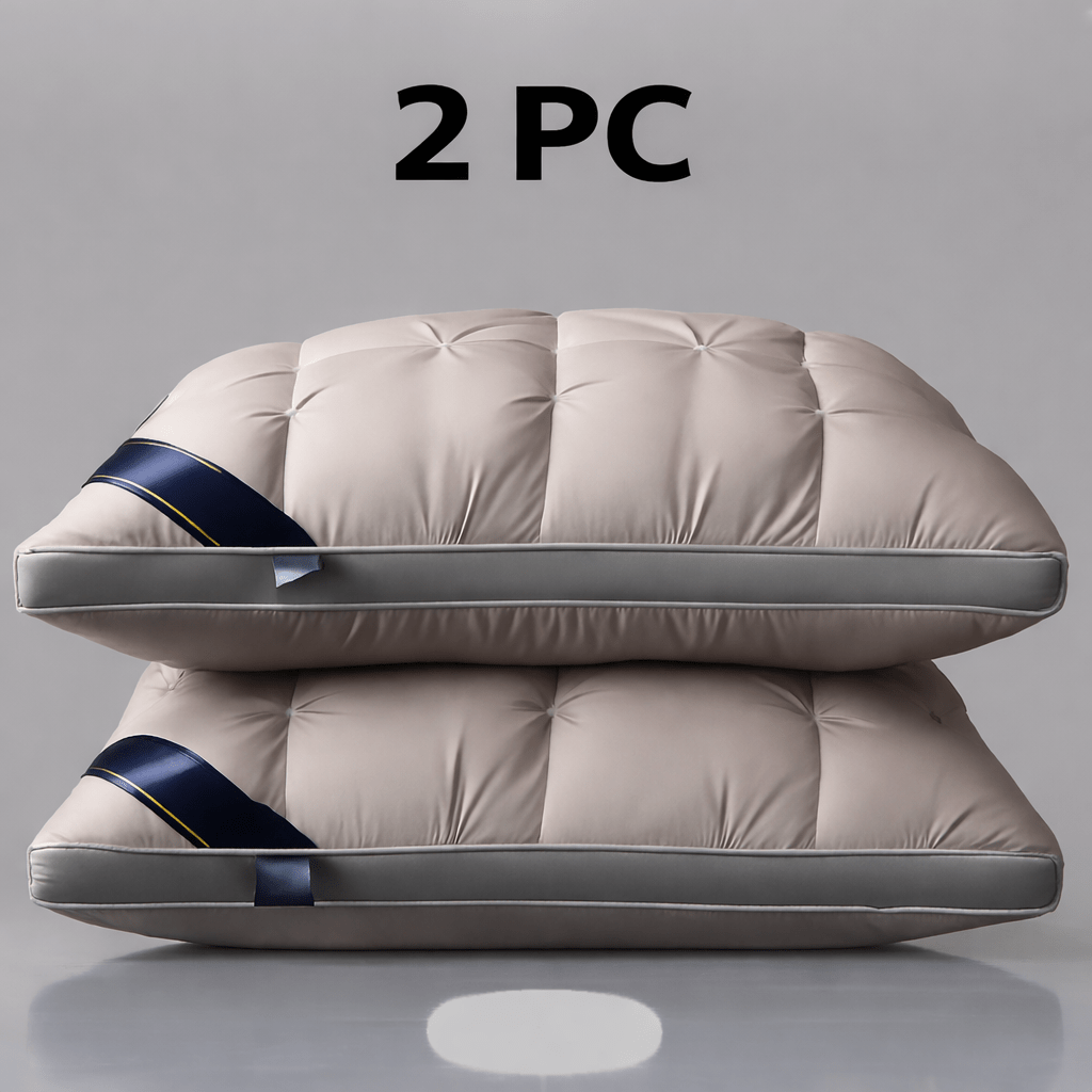 Tufted Bed Pillow in White or Grey with 1-, 2- and 4-Piece Checkout Options and Zipper Detail