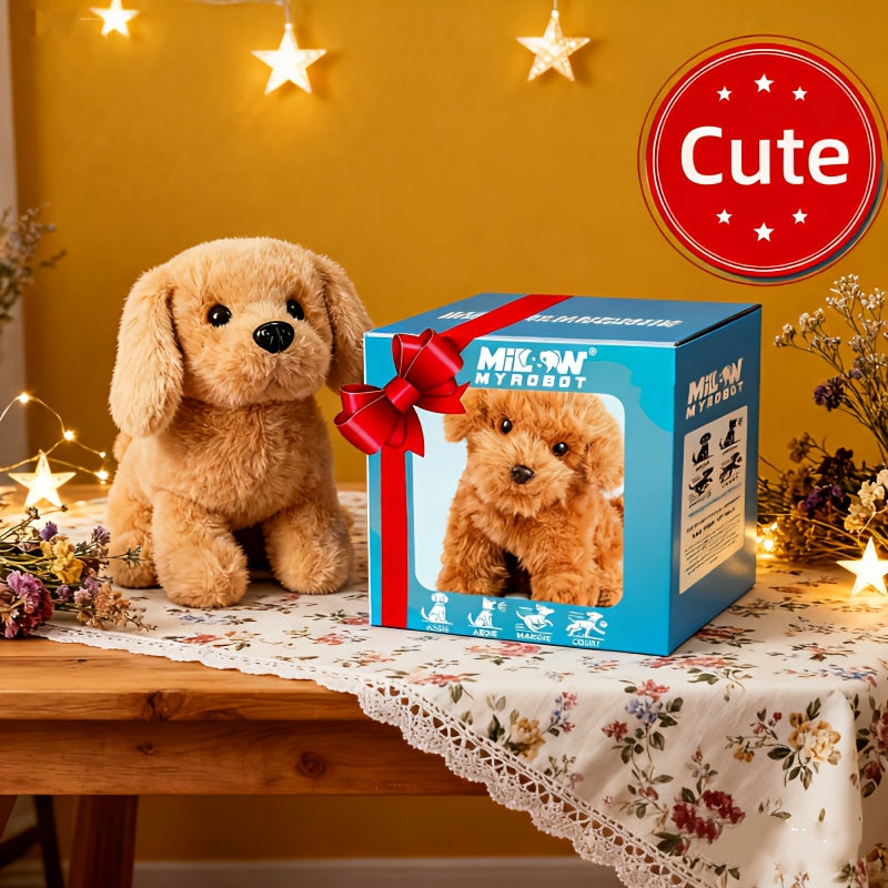 Electric Robot Dog Toy That Walks, Barks & Wags Tail, Realistic Cute Pet Toy for Kids, Birthday & Holiday Gift for Boys & Girls