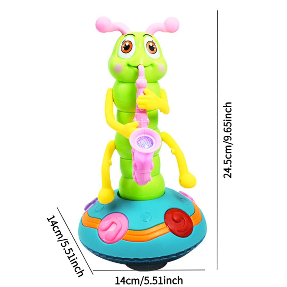 Caterpillar Saxophone Toy for Kids with LED Lights & Music - Electric Musical Instrument for Toddlers