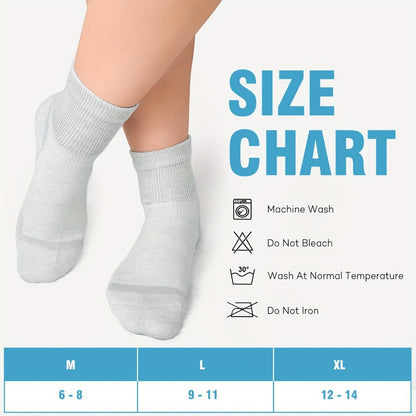 Wide Calf Socks 5 Pairs Loose Top Non-Binding Breathable Crew Socks for Men Women Plus Size for Entryways, Bedrooms and Living Spaces