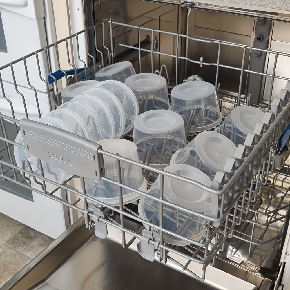 Deli Container Food Storage Organizer 48-Piece 16oz Set with 24 Round Cups and 24 Fitted Lids