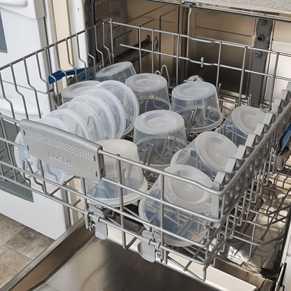Deli Container Food Storage Organizer 48-Piece 16oz Set with 24 Round Cups and 24 Fitted Lids