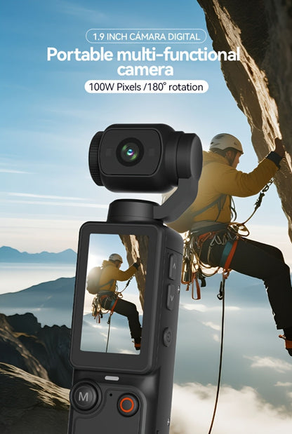 W&O 4K-Labeled Pocket Action Camera with 180-Degree Rotating Lens, 1.9-Inch Screen and 2000mAh Battery Marking