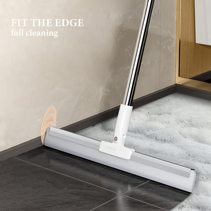 Silicone Squeegee Broom with Detachable Rotatable Head Long Stainless Steel Handle Floor for Entryways, Bedrooms and Living Spaces