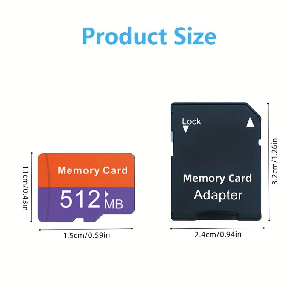 JUANWE MicroSD Memory Card 10-Pack in 128MB, 256MB or 512MB Capacity Options with Two Full-Size SD Adapters