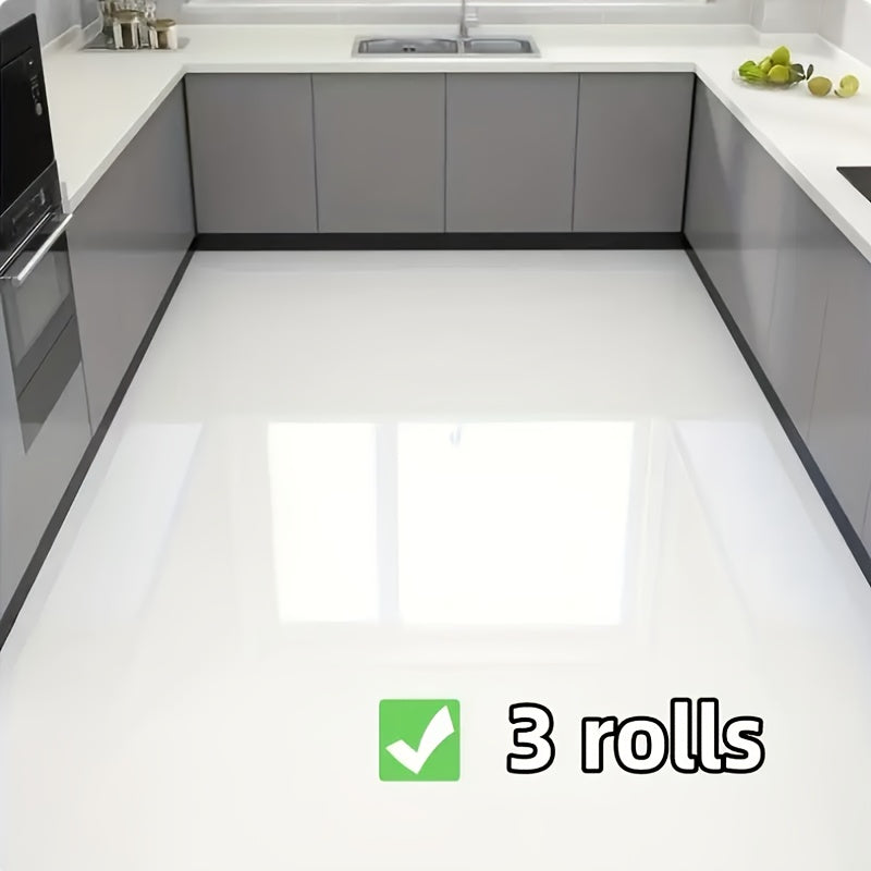 Self-Adhesive Marble Vinyl Floor Wallpaper 3 Rolls 23.62x197.75in – Oil-Proof Anti-Slip, for Entryways, Bedrooms and Living Spaces