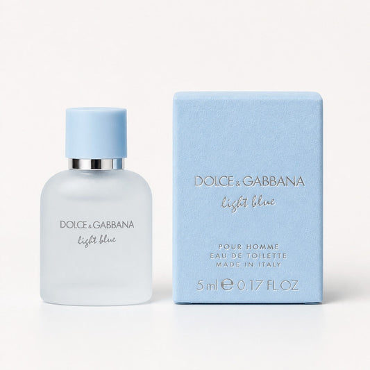 Eau de Toilette Dolce & Gabbana Light Blue Pour Homme 5ml Mini Bottle with Blue Cap and Box