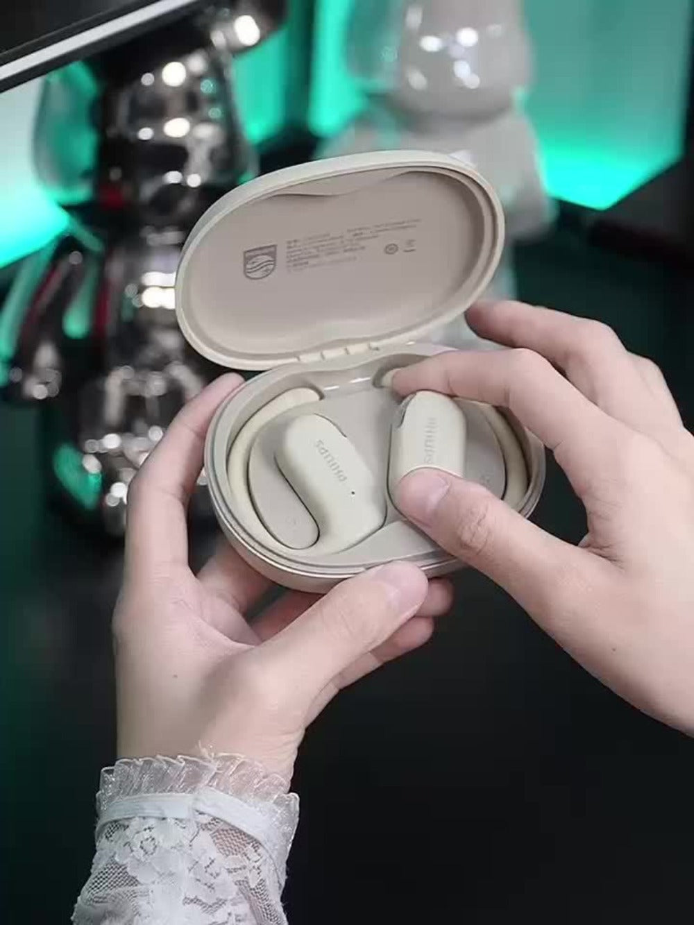 Philips TAT2739 Open-Ear Wireless Headphones AI Call Noise Reduction 360 Spatial Sound for Bedside Audio, Alarms and Room Entertainment