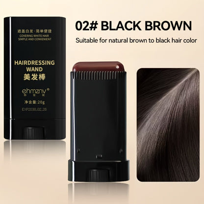 Gray Root Coverage Hair Color Stick with Comb – Waterproof Sweat-Resistant Instant Root Touch Up, Plant-Based Squalane Formula