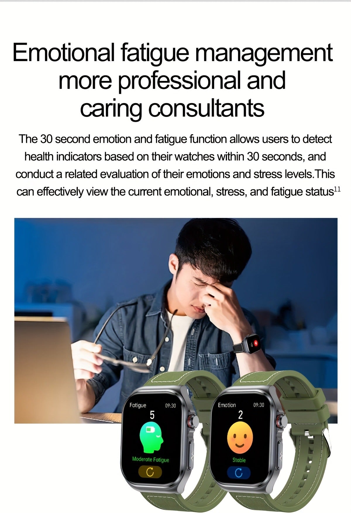 Smart Watch 2.04-Inch AMOLED Display with Bluetooth 5.3 Calling, 530mAh Battery and Six Strap Options